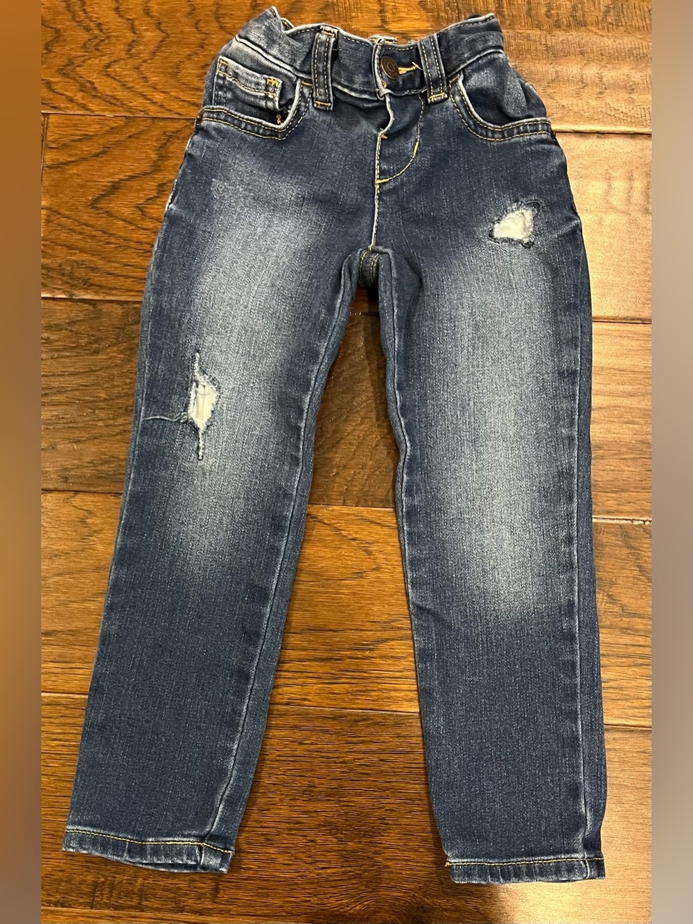 Cat & Jack Skinny Jeans 4T Blue Distressed Denim Super Stretch Elastic Waist
